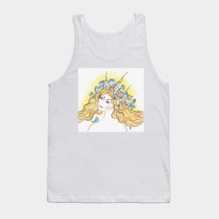 Blonde Watercolor Painting Tank Top